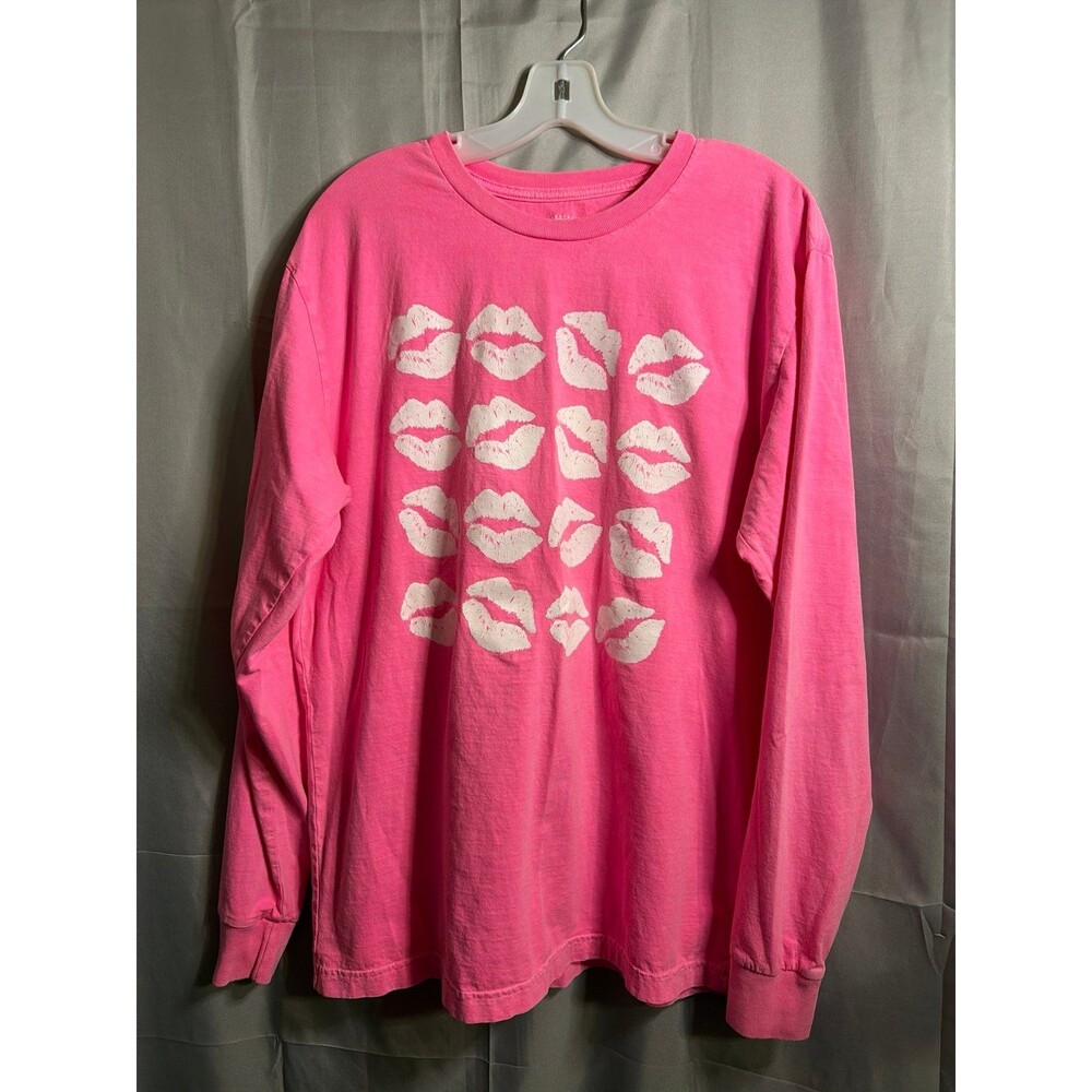 Cute Glitzy Girlz Hot Pink With Lips T Shirt M
